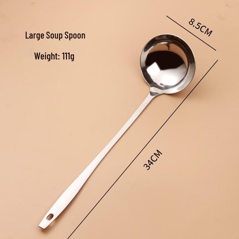 Zhi Shi 8cm Stainless Steel Soup Ladle with Hook, 4-Pack