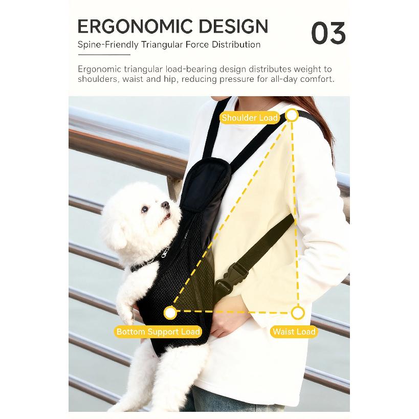 Pet Carrier Bag Dog Carrier Cat Carrier Front Backpack Breathable Mesh Pet Chest Bag Hands Free Travel Bag for Small Dogs Cats