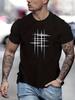 Summer Unisexs 100 Cotton Casual Loose Size Graphic Line Print Round Neck Short Sleeve Summer Fashion Tshirt Top