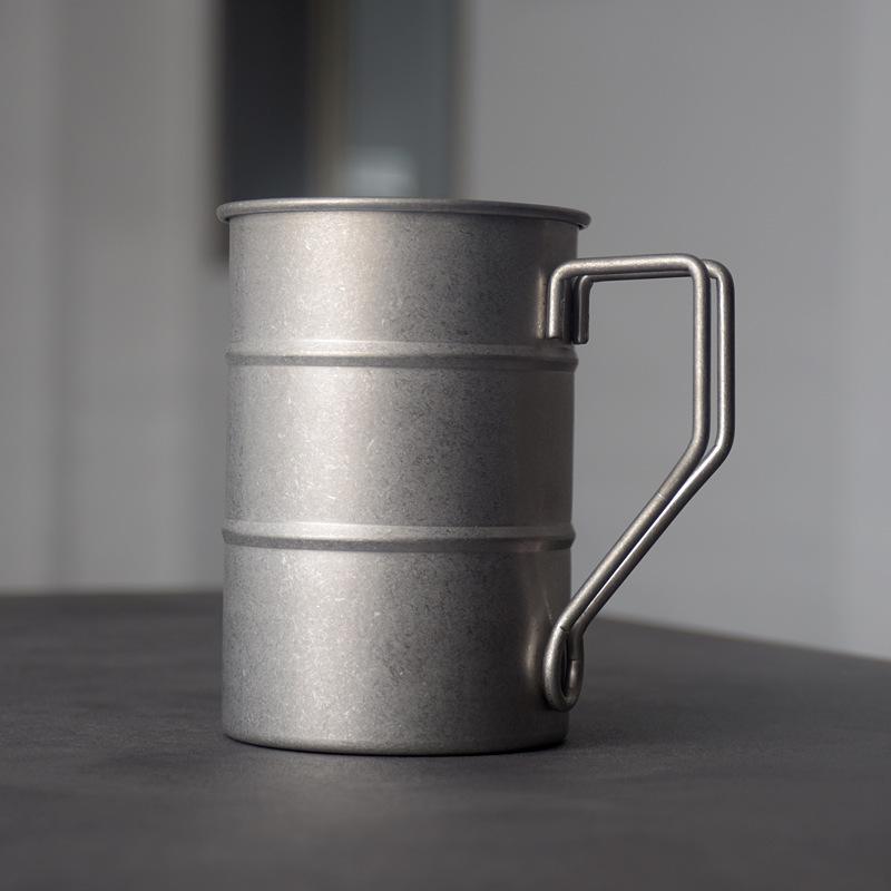 Retro Distressed 304 Stainless Steel Outdoor Mug - Portable Camping Coffee or Juice Cup