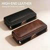 Cow Leather Mobile Phone Belt Clip Case Men Waist Bag For iPhone 17 16 15 14 Pro Max Samsung Galaxy S25 S24 Redmi Holster Cover