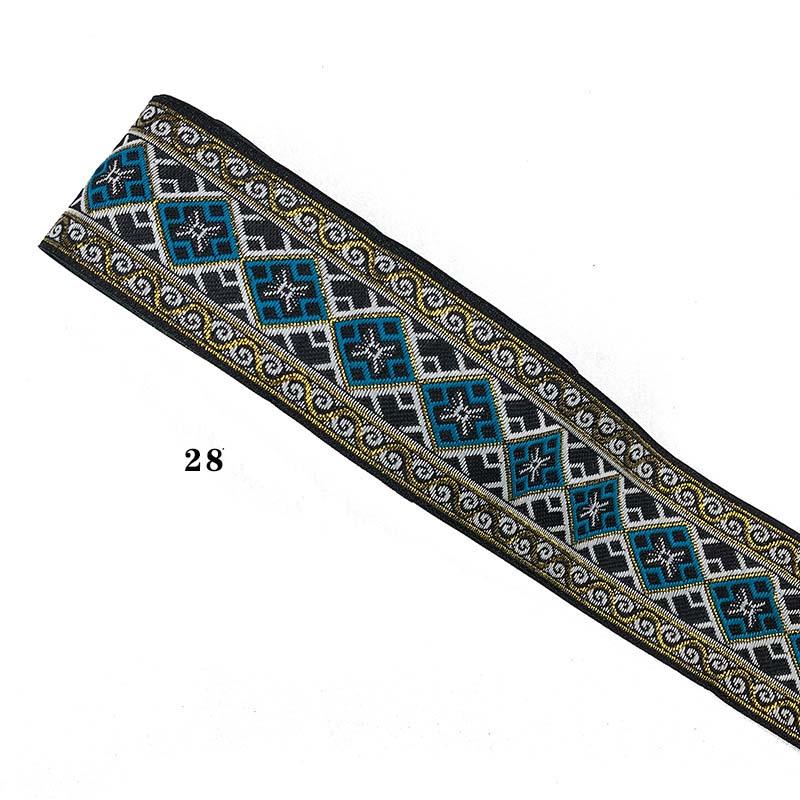 Cinta de Pasamanería Bordada Jacquard de Encaje Étnico para Adorno de Borde de Cuello de Vestimenta de Ropa Nacional Tradicional de Bricolaje de 5 cm