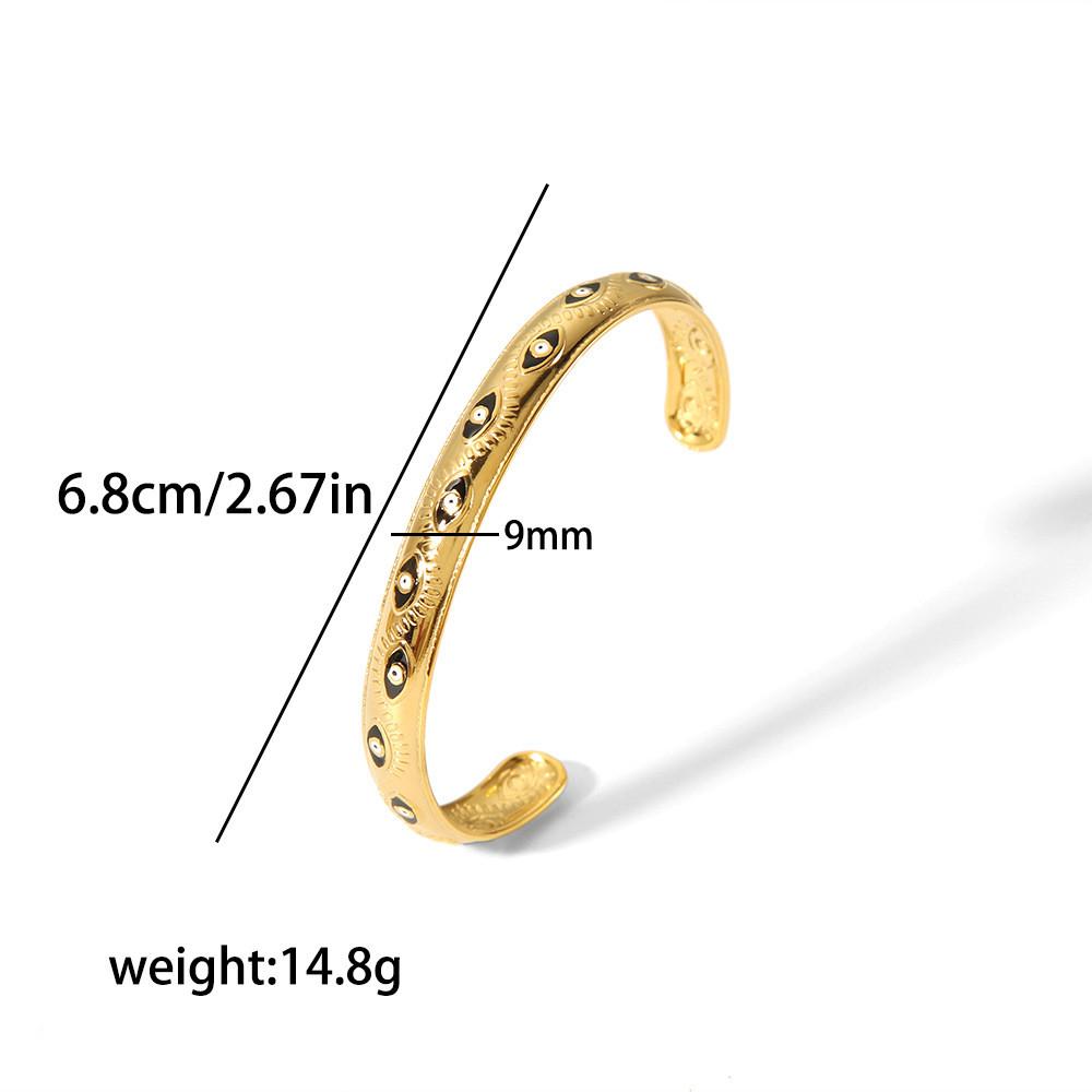 French Vintage Steel Open Cuff Bracelet With 18k Gold Plating And Diamond Accents For Fashion Jewelry Enthusiasts