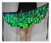 2023 Women's Sequined Belly Dance Hip Scarf Skirt Halloween Costume Set