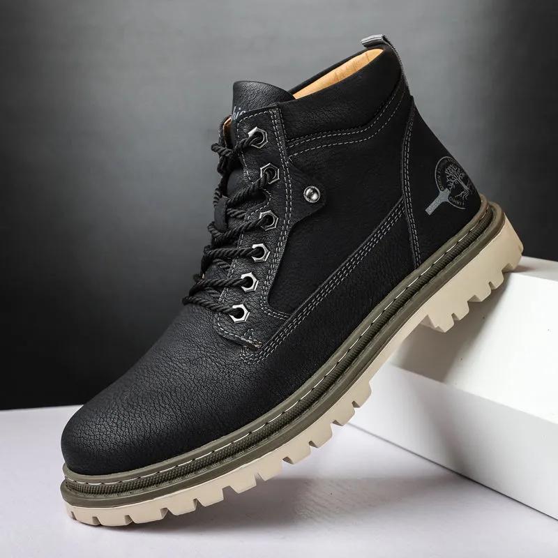 

Повсякденне робоче взуття для чоловіків Ретро черевики Зносостійкі для відпочинку Комфорт Чоловічі черевики у вінтажному стилі 38 чорний