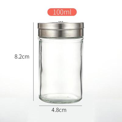 Bocaux à épices en verre ZISIZ avec couvercles en acier inoxydable