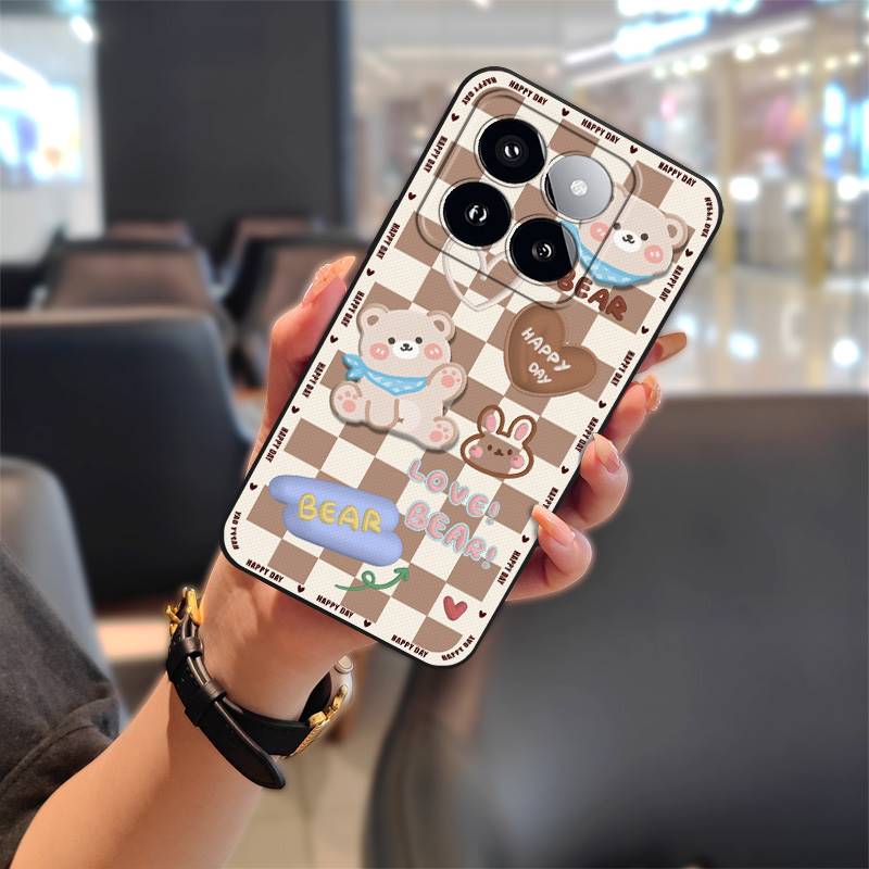 Silicone TPU Phone Case For Xiaomi 14T Pro Cartoon Protective Cute Anti-dust Shockproof Durable Soft Case Graffiti
