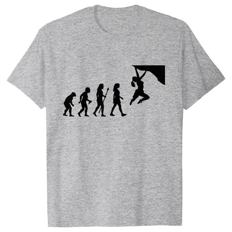 Evolution of Climbing T-shirts for Women Clothes Funny Tops T Shirt Female T-Shirt Gifts for Rock Climbers Short Sleeve Tees
