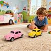 1pc 1:32 Vintage Beetle Alloy Car Model Yellow/Pink Door Opening Boy Gift Idea Children Toy Auto Desktop Holiday Decoration Christmas gifts