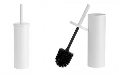 LAVEO MIRI Freestanding Bathroom Toilet Brush, Lockable, White