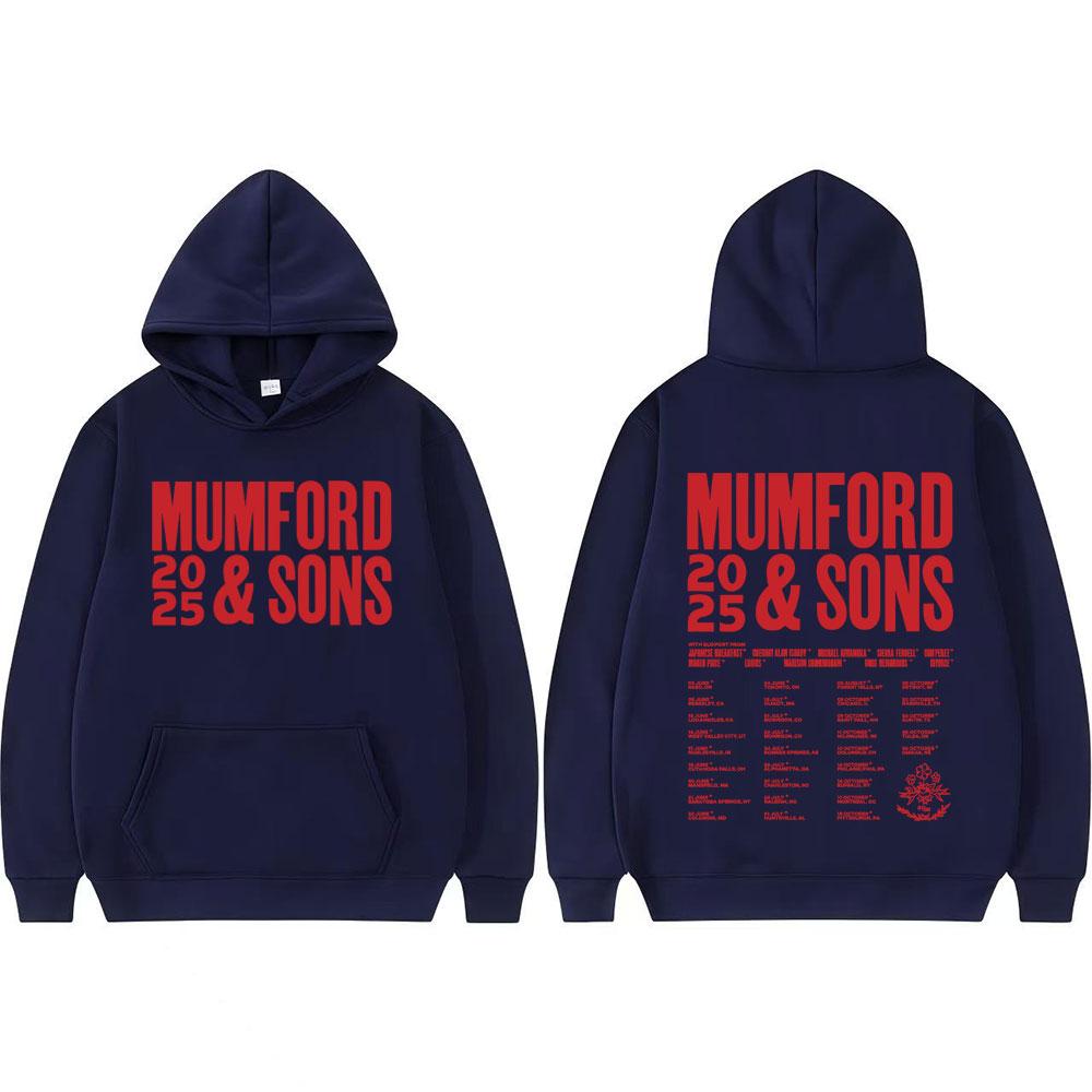 Mumford and Sons 2025 Tour Merch Hoodie Streetwear Herren Damen Harajuku Langarm Hoodies Lässiger Retro-Stil Komfort Sweatshirts