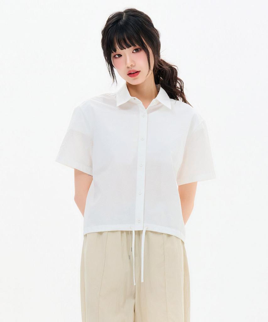 CHASECULT Women'S Seersucker Short Sleeve Shirt-Fbrg5574D0A