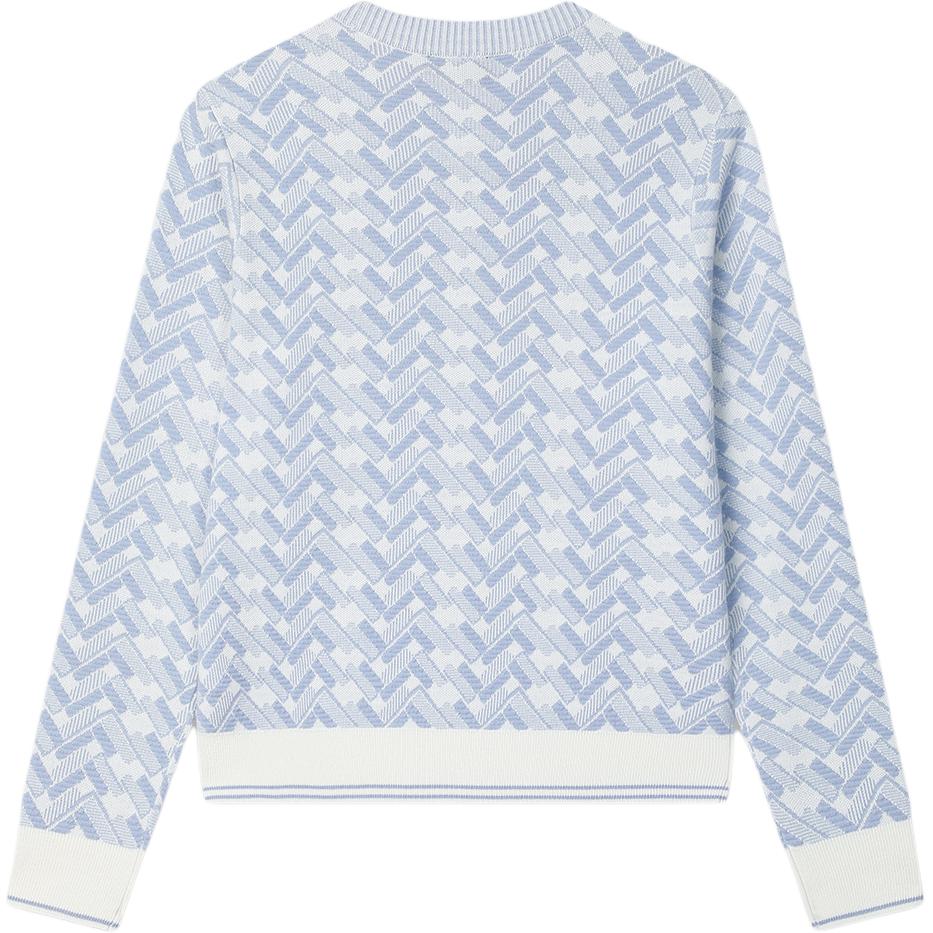 Fila White Series Fashion Casual Woven Long Sleeve Sweater Women Sweater Misty-Blue F11W513405F-LB