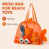 Large Capacity Mesh Beach Toy Bag For Kids Outdoor Sand Toys Storage, Lightweight Carry Bag With Handles For Beach, Travel And Home
