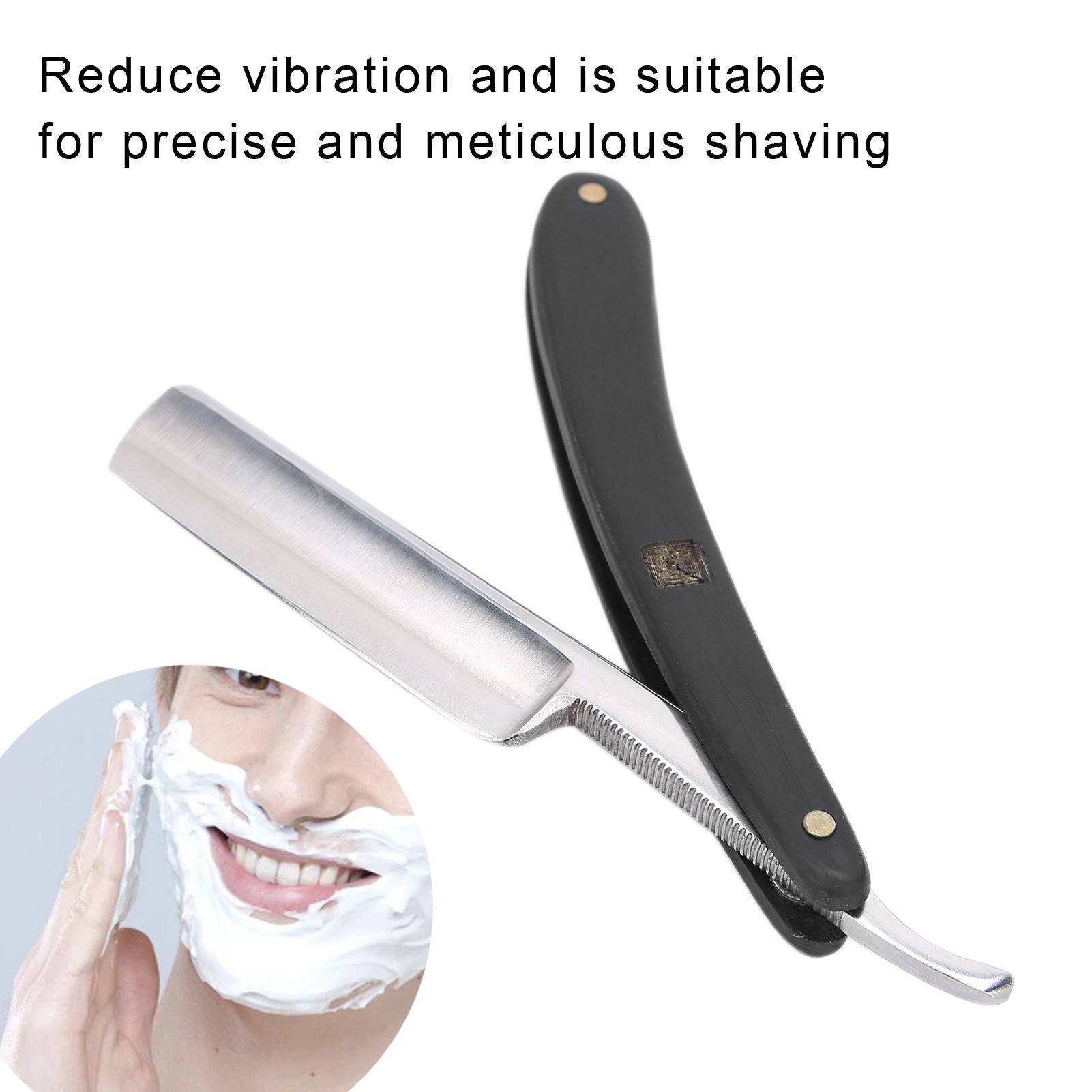 

Folding Shaving Knife Rack Men Manual Shaving Blade Holder with PU Leather Storage Bag