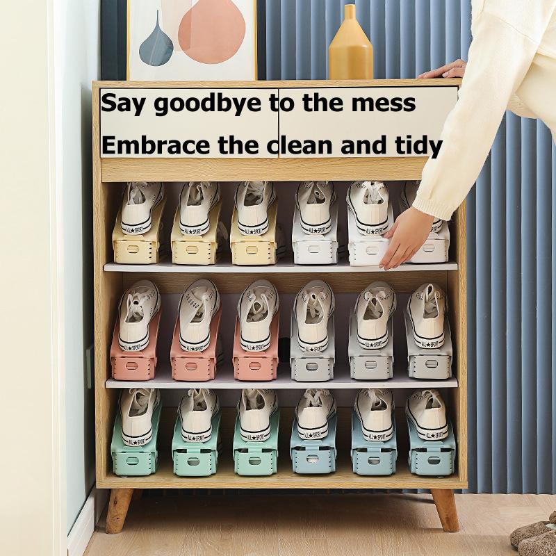 Nastavitelný úložný prostor Dvouvrstvý zesílený botník Vrstvená podpěra bot Stojan na boty na domácí ubytovně Úložný regál do botníku