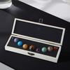 Natural Crystal 9-Planets Ball Solar System Sun with Rock Quartz Stones Wooden Box Beads Desktop Decorative Item