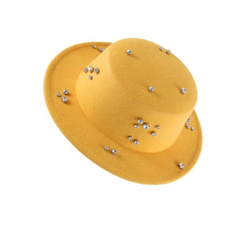 Modern British Hat with Sparkling Rhinestones Decors Full Day Comfortable Top Hat