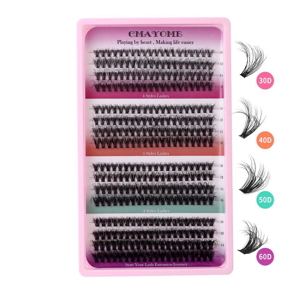 320 Büsche D Song Einzelbüsche Falsche Wimpern Natürlich Dick DIY Segmentiertes Grafting Mehrhaarige Wimpern