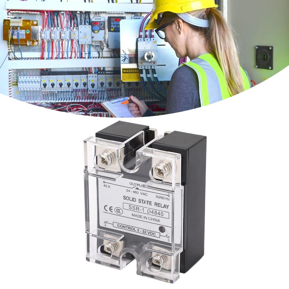 High Power SSR-1 D4840 Solid State Relay DC to AC 24-480VAC Load Voltage 40A Solid State Relay SSR Relay Module Packing Machines