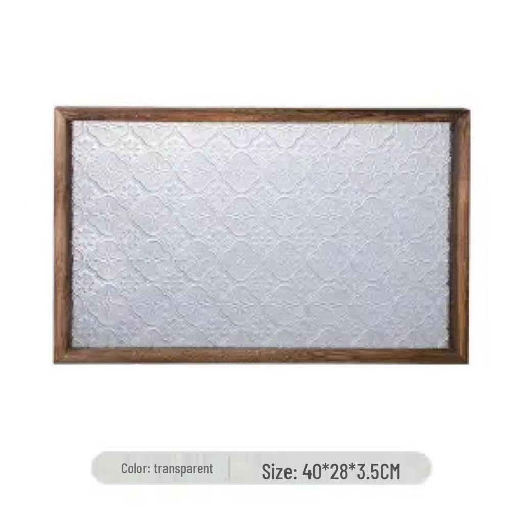 Retro Begonia Rectangular Wooden Tray for Kitchen & Dining - Dessert Plate, Teacup & Fruit Tray