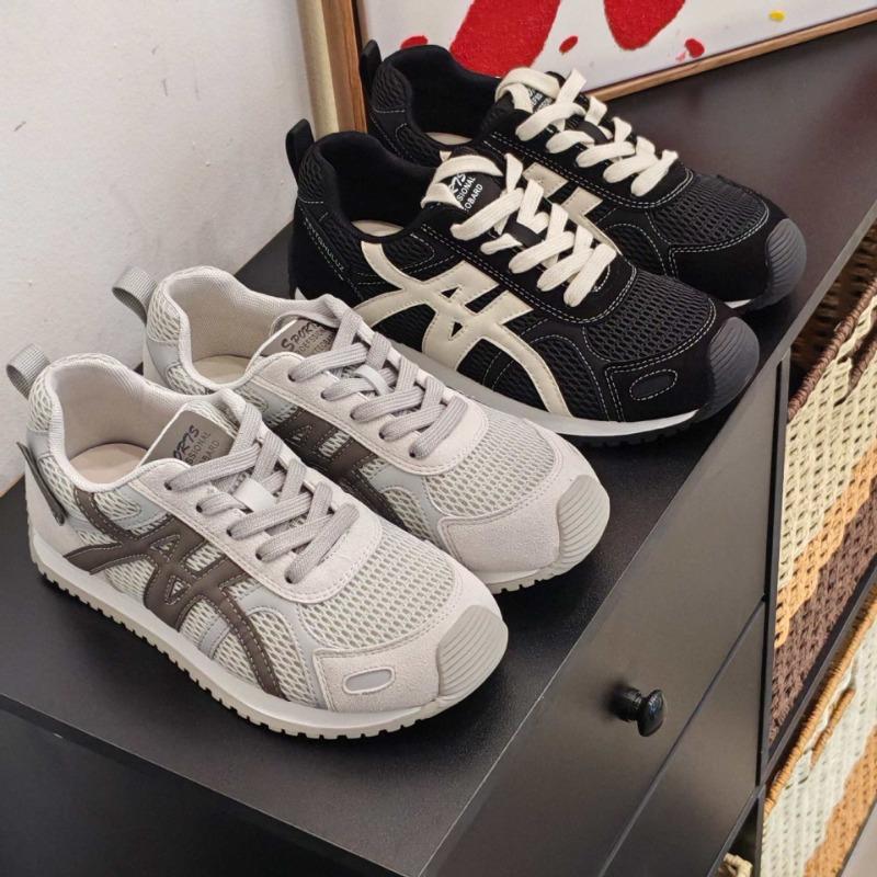 Leather platform women's shoes autumn mesh breathable white shoes casual sports shoes