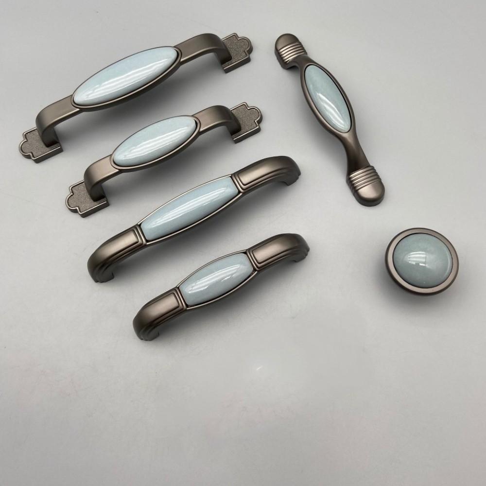 Zinc Alloy Cabinet Furniture Handle Ceramic Door Knosb Cabinet Pulls  Cabinet Door Hardware