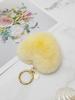 MAIA Rabbit Fur Heart Keychain & Charm - Yellow
