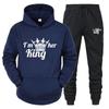 KingQueen Unisex Couple Hoodie & Sweatpants Set - Casual Sportswear