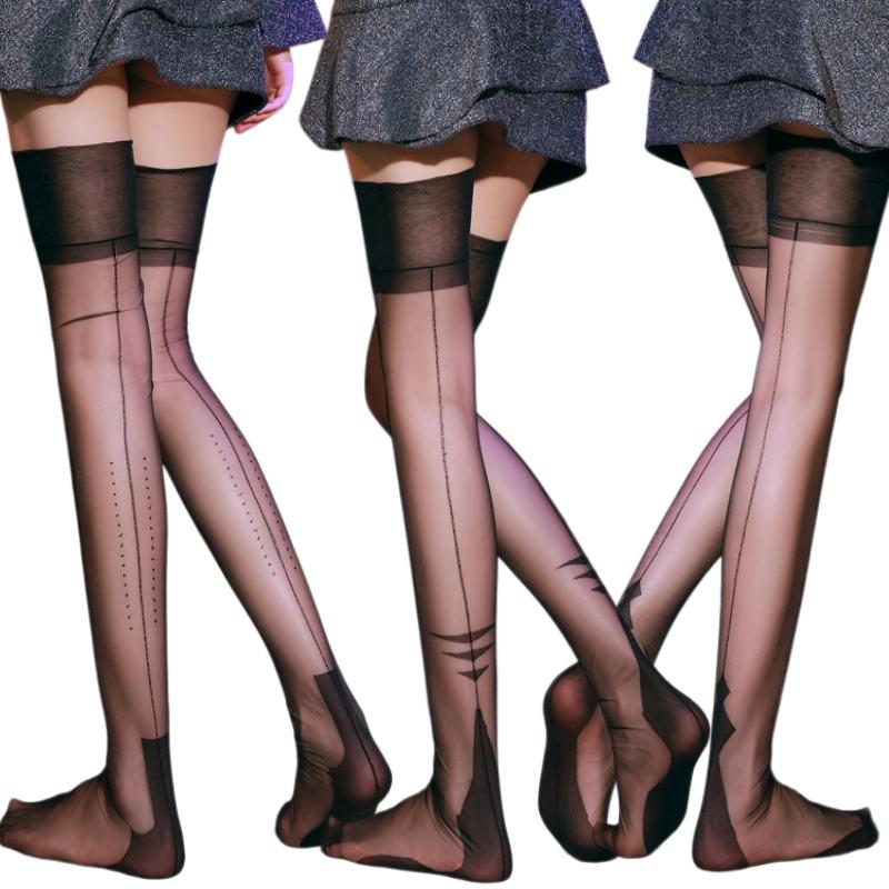 110cm/130cm Extra Lange Kousen Met Achternaad Transparant Ademend Pantygoed Vrouwen Dames Voetvormig Dijhoog Nylon Kousen