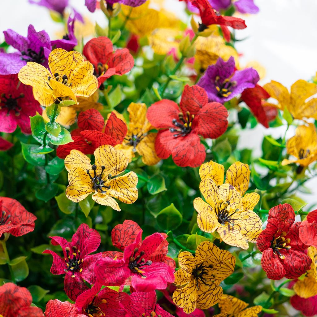 1Bundle Artificial Violet Flowers Balls with Stakes Realistic Outdoor Plants Fake Flower Greenery for Wedding Party Garden Decor