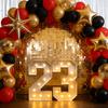 1Pc 73cm Light Up Digital Marquee Frame Yellow Lights KT Board Number 0-9 Plug-in KT Board Party Decorative Birthday Party Anniversary Decoration
