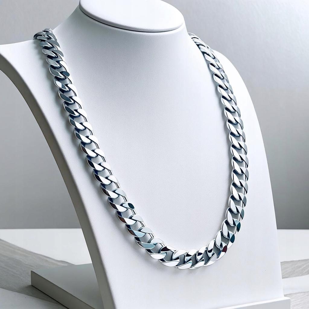 FULL Silver Men' Chain 925 SILVER THICK Pancetka DIAMONDED