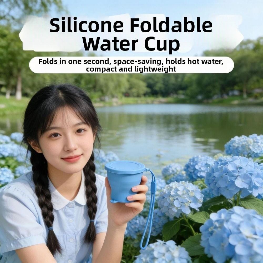 180ml Travel Collapsible Cup Silicone Telescopic Cup Space Saving Folding Water Cup  Camping