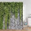 Green Vines Wall Shower Curtains Green Plants Greenery Bathroom Decorations Vintage Landscape Polyester Bath Curtains With Hooks