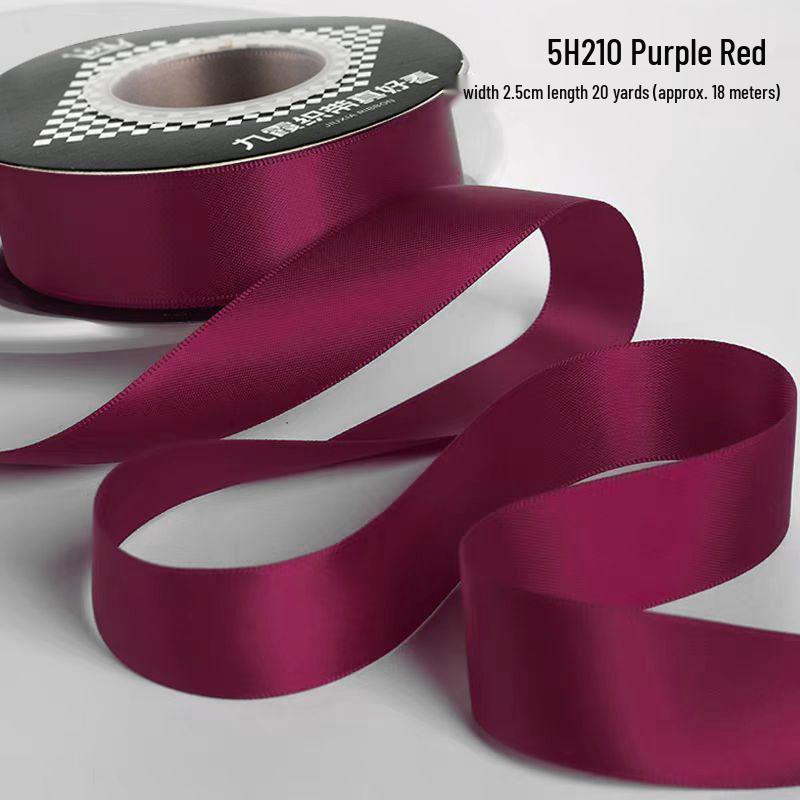 2.5cm Double-Sided Satin Ribbon for DIY, Weddings, Gifts, Bouquets, Cakes, and Bows