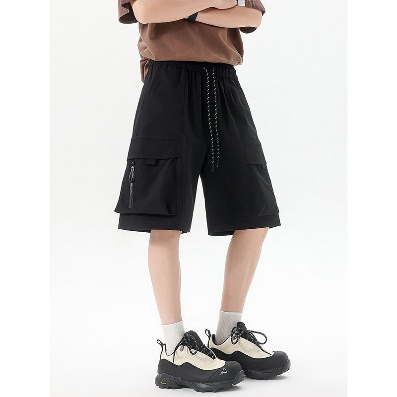 Wassup Trendy Summer Retro Multi-Pocket Cargo Shorts Men's Street Style Loose Versatile Sports Shorts