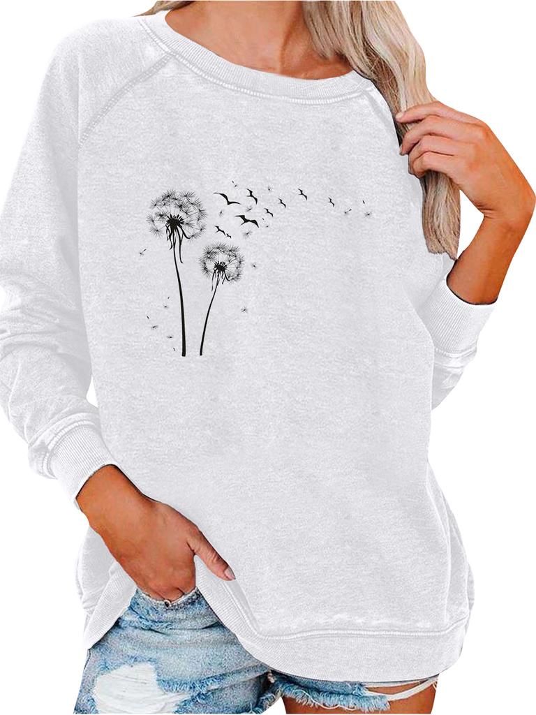 Women's Loose Pullover Sweatshirt Spring/Fall Fashion Print Top