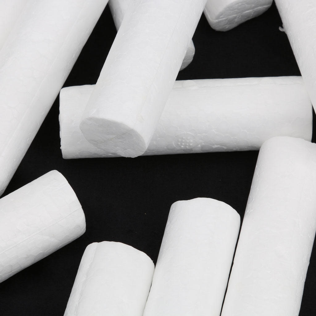 20pcs White Modelling Craft Polystyrene Foam Cylinder Pillar 88mm