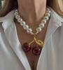 Y2K Fashion High-End Cherry Pearl Stainless Steel Pendant Jewelry