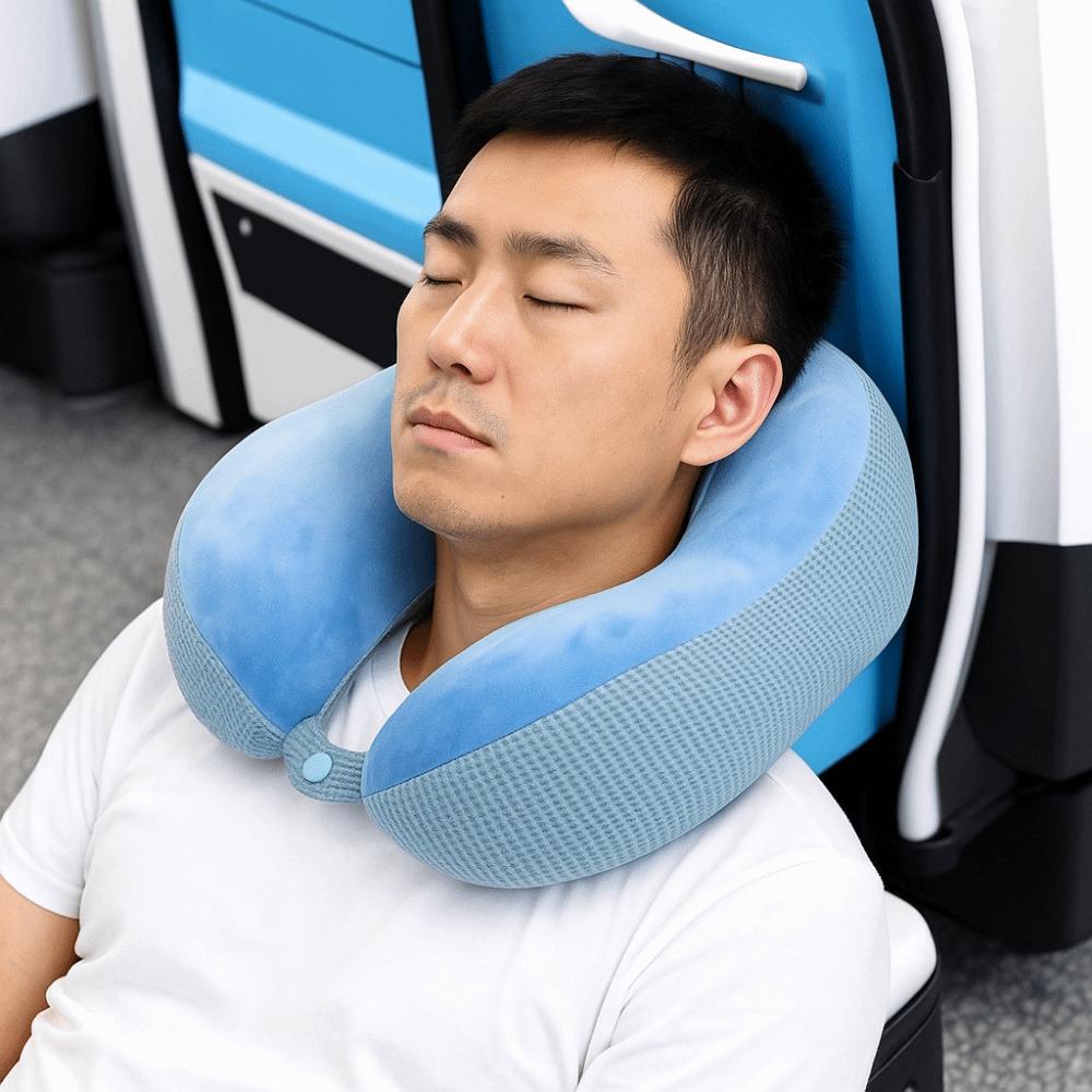 Slow Rebound Neck Pillow Soft Neck Support Portable Travel Pillow  Office