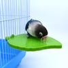 Parrot Stand Toy Bird Leaf Shape Stand Tray Cage Perch Leaf Shaped Interactive Play Gym Toy Tray Bird Cage Accessories