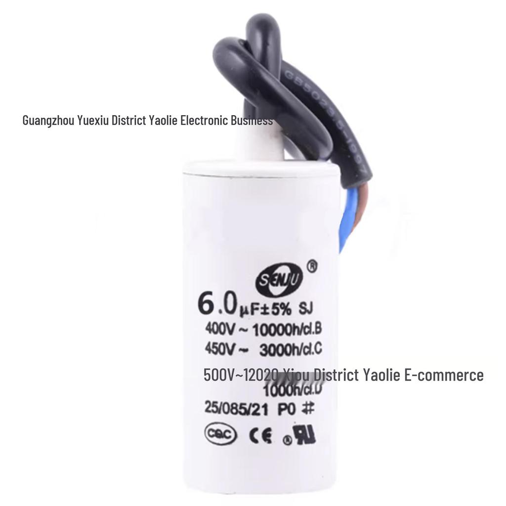 CBB60 450V 6uF Capacitor for Motor, Pump & Washing Machine