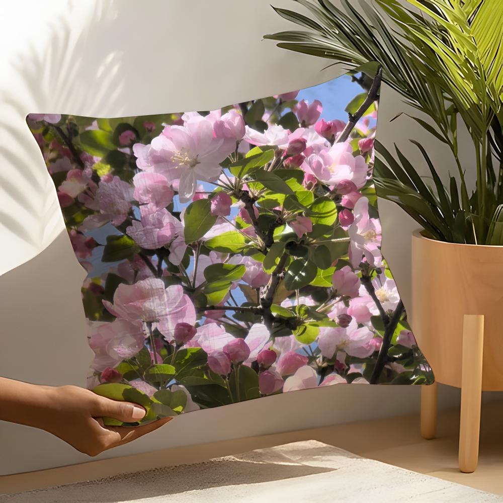 Beautiful Fashion Hibiscus Flower Pillow Case Linen Cushion Covers For Decorative Sofa Home Pillows Case Car Chair Pillows Cases