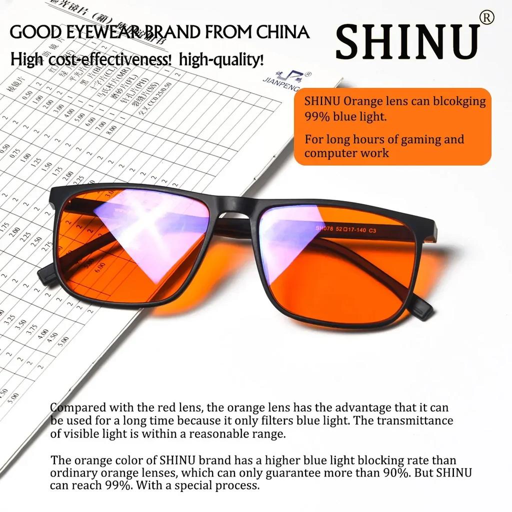 Shinu Blue Light Blocking Glasses Blue Light Reduction Fitover Anti-Blue Blocking Computer Gaming Glasses
