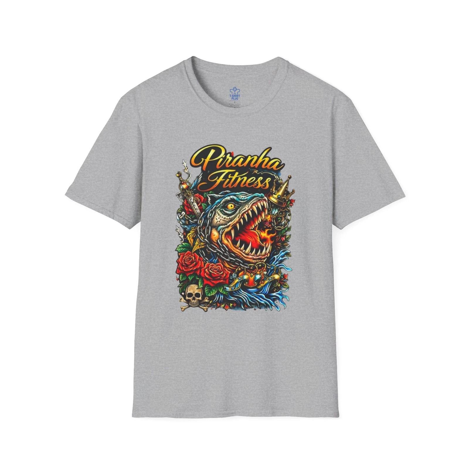Piranha Fitness Logo T shirt | Casual Gym Tee L