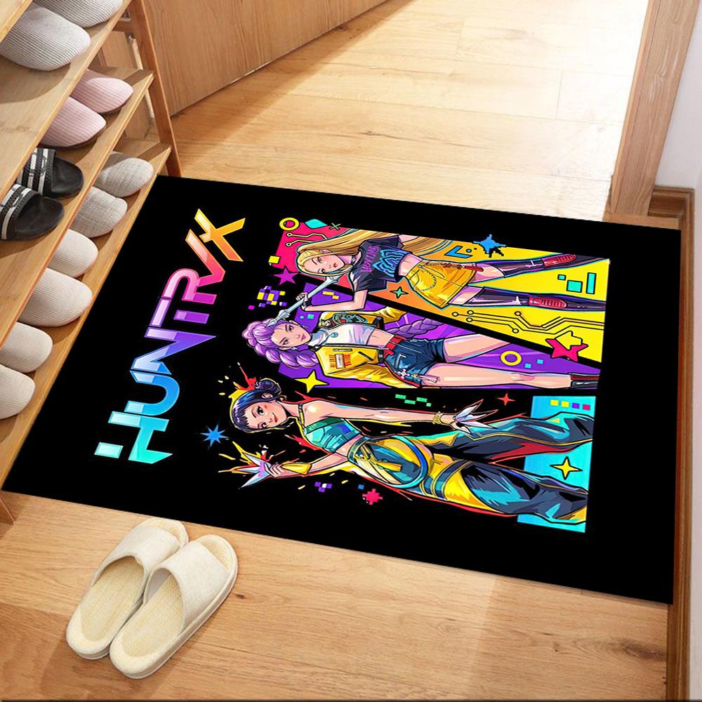 Huntrx: Future Bass Vibes Square rugs are a great choice for living rooms, bedrooms, home décor, and as gifts.