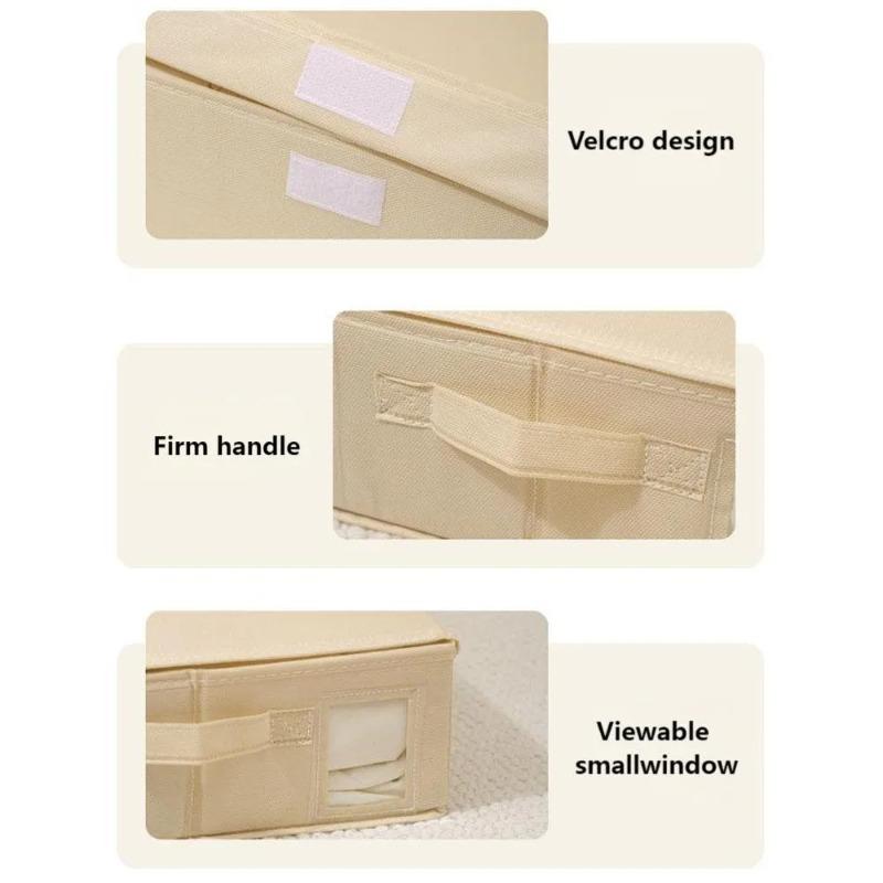 Bedding Sheet Storage Box Foldable Dustproof Stackable Space Saving Closet for Travel Bedding Quilts Towels Clothing Organizer