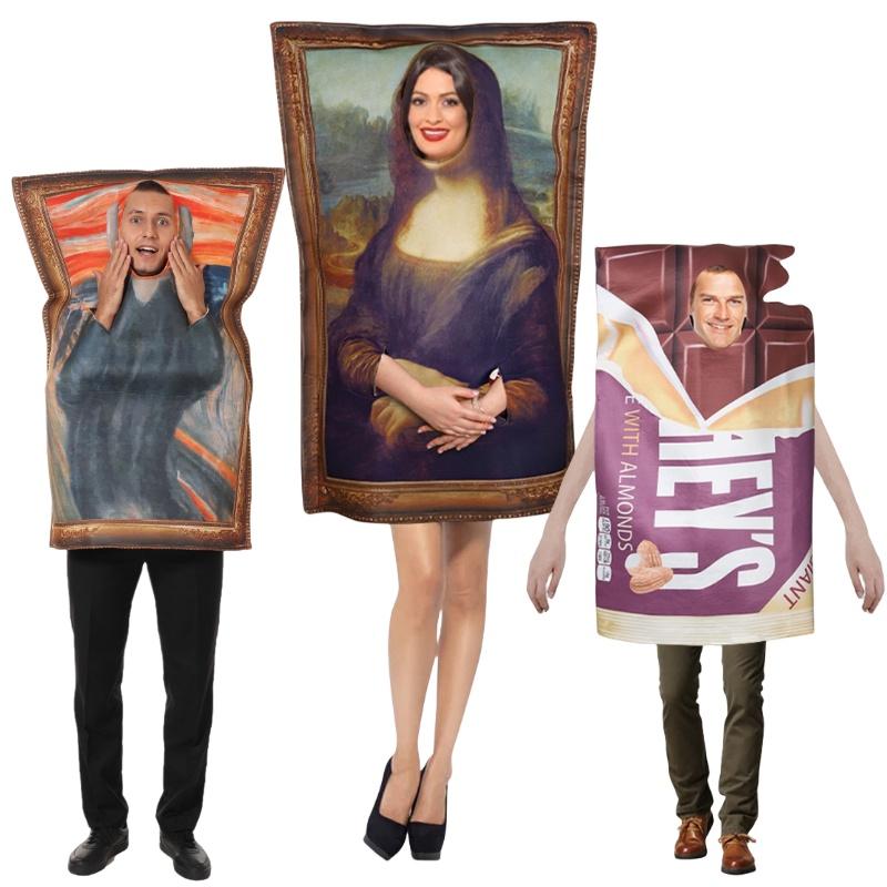 The Cosplay Scream Costume Mona Lisa Funny Halloween Carnival Party Roleplay