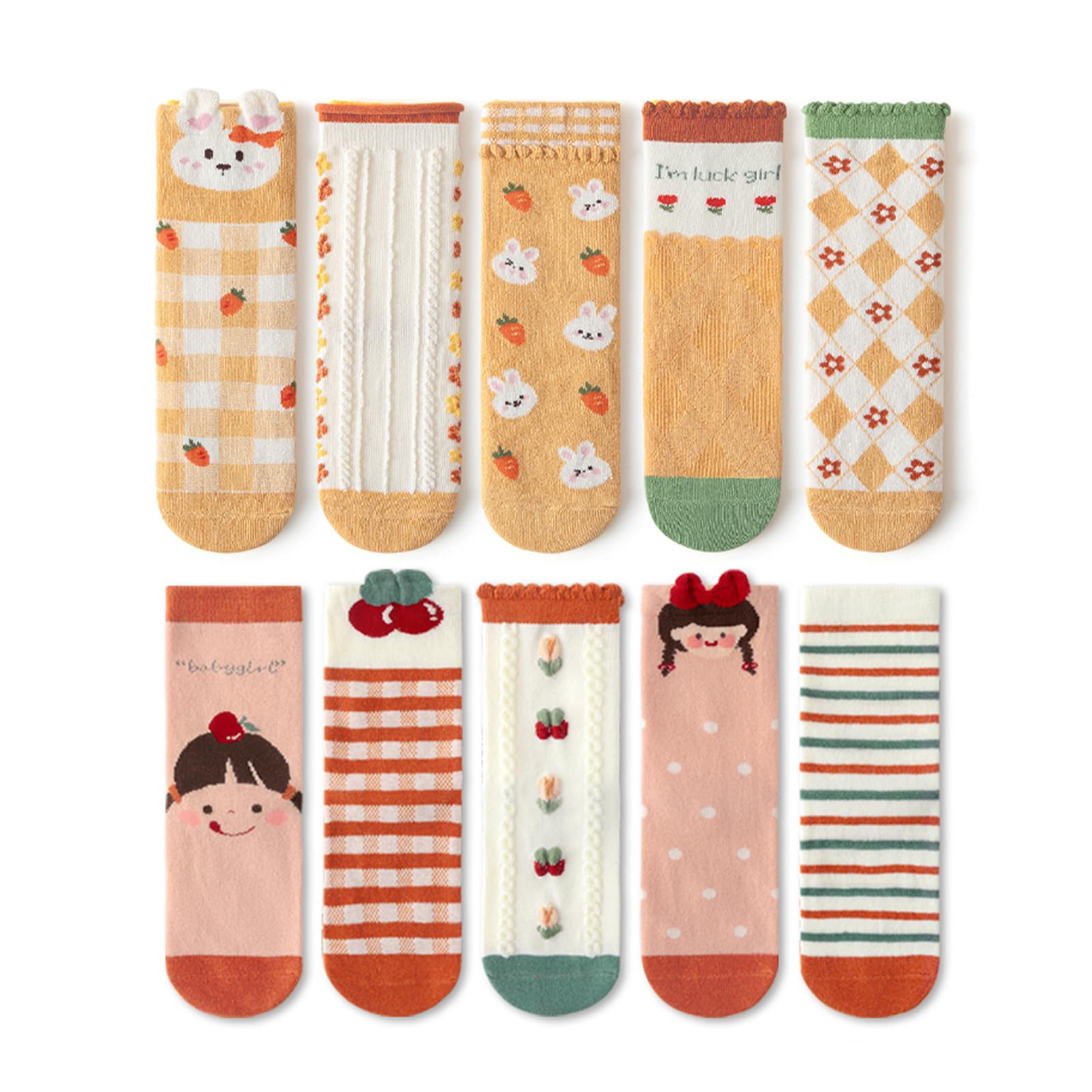 

HAYAHARU Cute Sports School Soft Perfect for School or Kindergarten Kids Socks, 10-Pair Set, Colorful, Girls Socks, Boys Socks, Cotton,